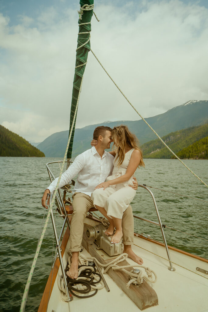 private sailing; bride and groom photos 