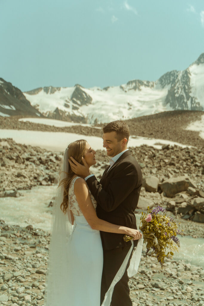 bride and groom vows; mountain elopement 